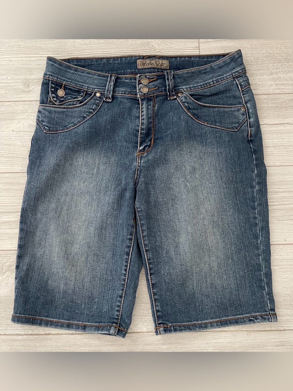 Urban Star Y2K Denim Jorts Jean Shorts Medium Wash Grunge Indie Sleaze Size 8